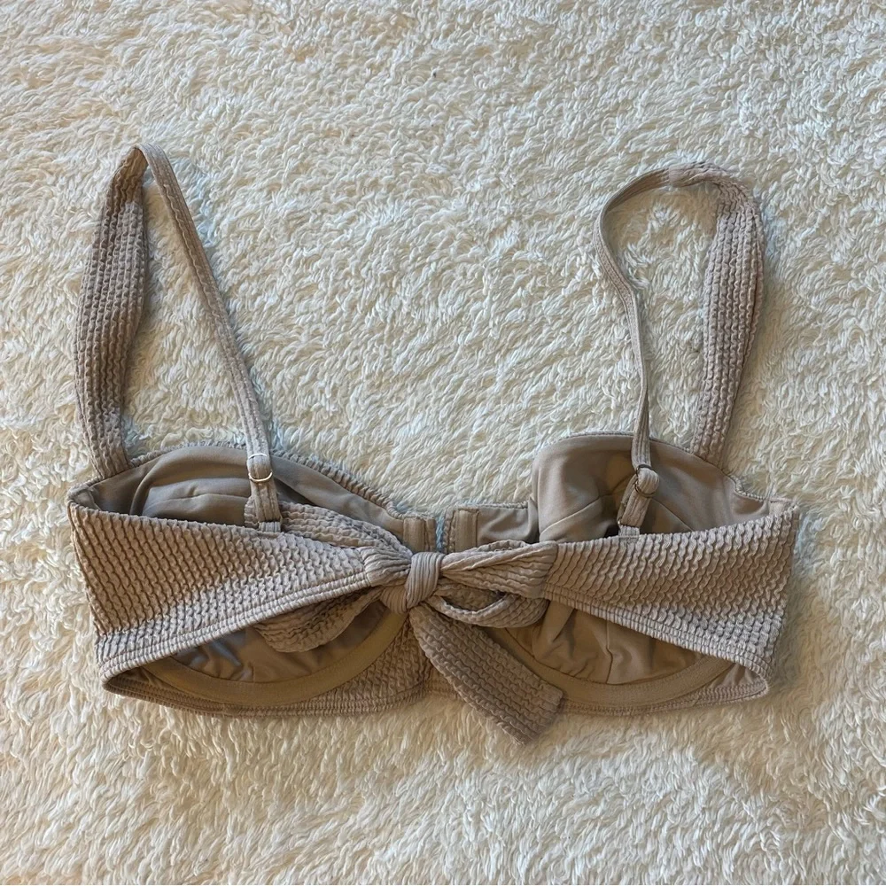Monday Swimwear Beige Textured Bikini Top
